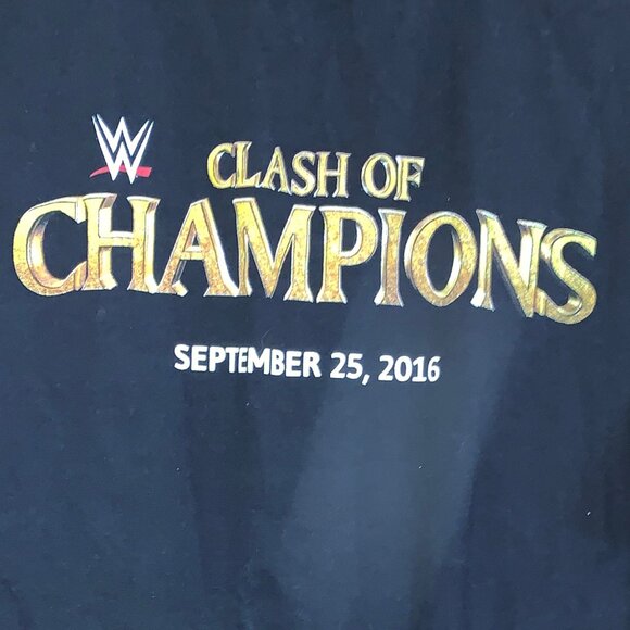 2016 CLASH OF CHAMPIONS CREW black t-shirt tee WWE Wrestling event size L - Picture 1 of 5